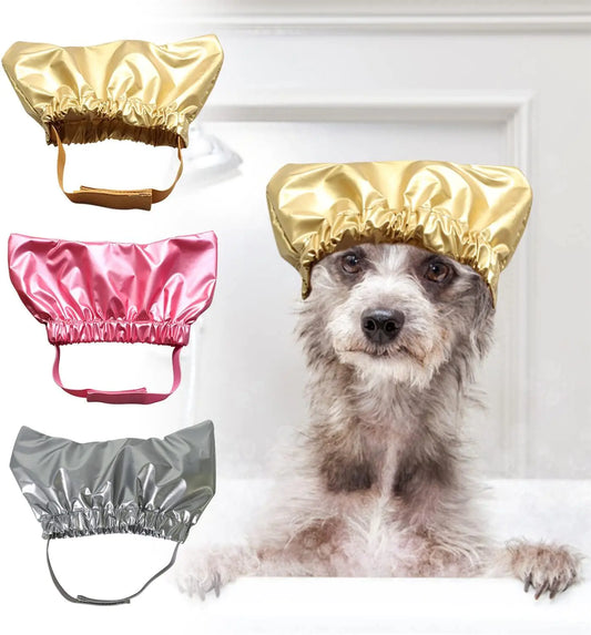 Pet Supplies Cat and Dogs Bathing Waterproof CapPet Shower Caps Waterproof Adjustable Long Rubber Band Pet Dog Earmuffs for Washing Cat Gift for Dog Gift Idea for Pet Lover (Medium Gold)