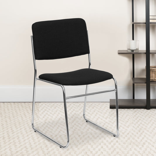 HERCULES Sled Base Stacking Chair, Black, Set of 5