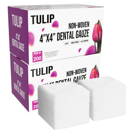 400 Gauze Pads 4x4 4-Ply Non Woven Gauze Sponges - Non Sterile Dental Gauze & Esthetic Wipes - Soft All Purpose Medical Gauze Squares for First Aid Kit Surgical Wound Dressing by Tulip