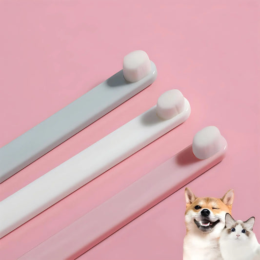 LINGXIYA Pet Dog Toothbrush Extra Soft Dog & Cat Toothbrushes Dental Cleaning Brushes for Puppy Small Dog and Cat Dogs Teeth Dental Health 3 Pack Kit (White/Green/Pink)