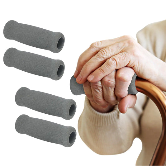 supregear Cane Grip Replacement Cane Hand Grips Foam Cane Handle Cover for Offset Cane and Walking Cane Hand Grip Foam Handle for Cane Bicycle Handlebars 4.53 x 0.98 x 0.98 Inch Grey (4 Pieces)