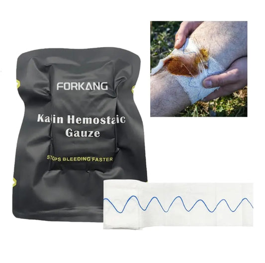 Hemostatic Gauze (Blood Clotting Bandage) Stop Bleeding Gauze First Aid Quick Clotting Combat Gauze Compressed Packing Gauze Survival Kit Supplies (Type A-7.5cm*1. 5m/2.95’’X59 inch)