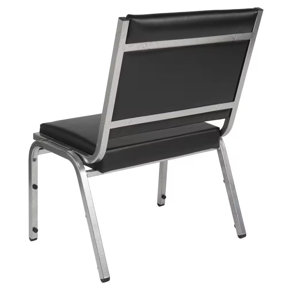 Hercules Series Vinyl 1000 Lbs. Rated Bariatric Medical Reception Chair in Antimicrobial Black Vinyl