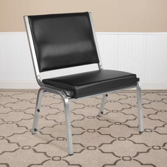 Hercules Series Vinyl 1000 Lbs. Rated Bariatric Medical Reception Chair in Antimicrobial Black Vinyl