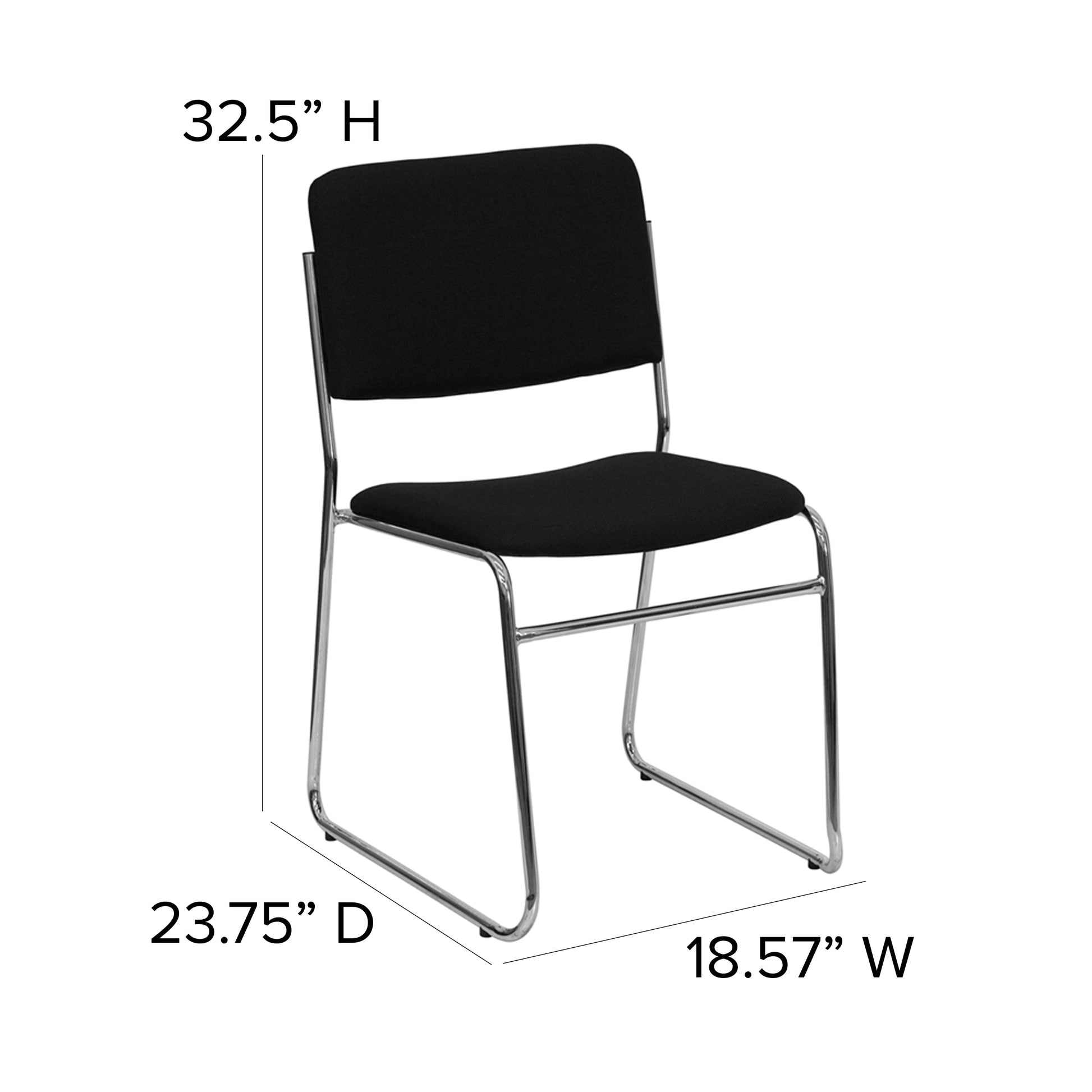 HERCULES Sled Base Stacking Chair, Black, Set of 5