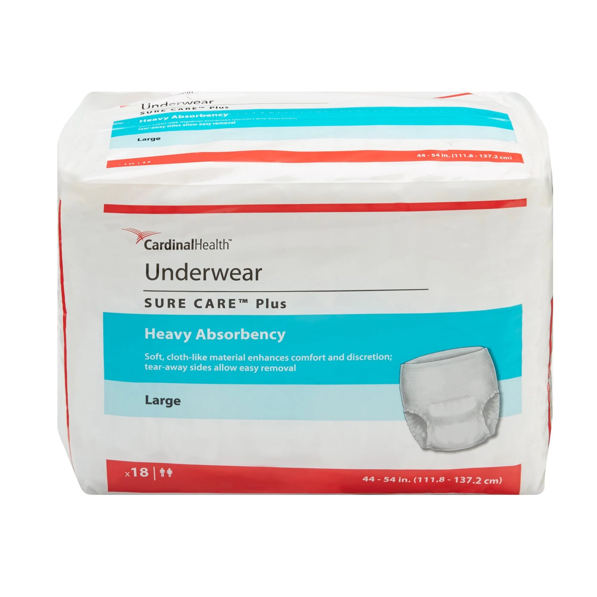 Health Incontinence Underwear, Disposable Adult Diaper - Heavy Absorbency, Large, 18 Ct