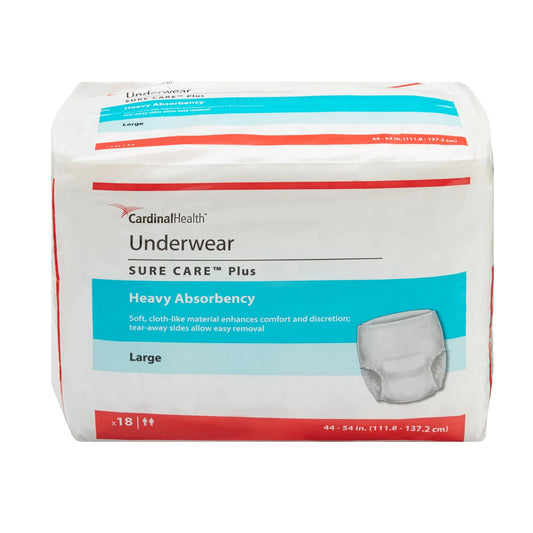 Health Incontinence Underwear, Disposable Adult Diaper - Heavy Absorbency, Large, 18 Ct