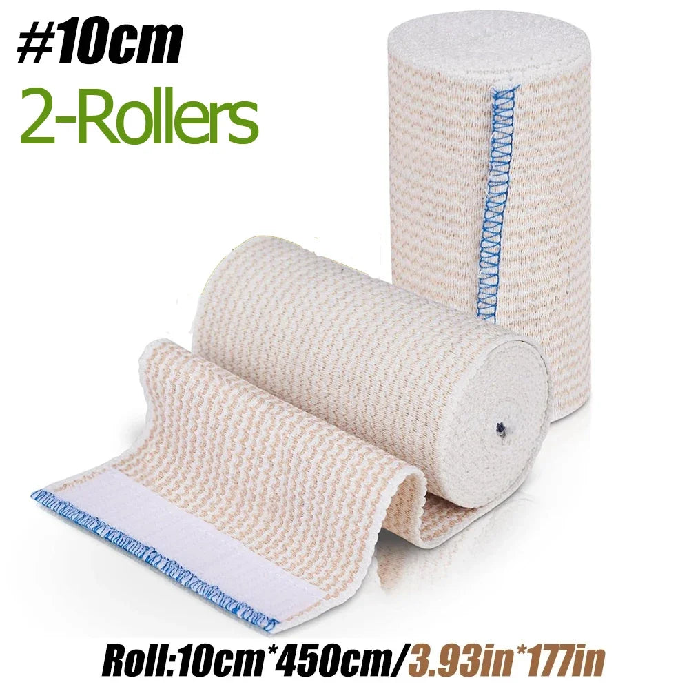 2 Pack Elastic Bandage Wrap, Compression Wrap Bandage for Legs, Ankle, Knee, Tummy, Body, Lymphedema Wraps for Legs, Latex-Free