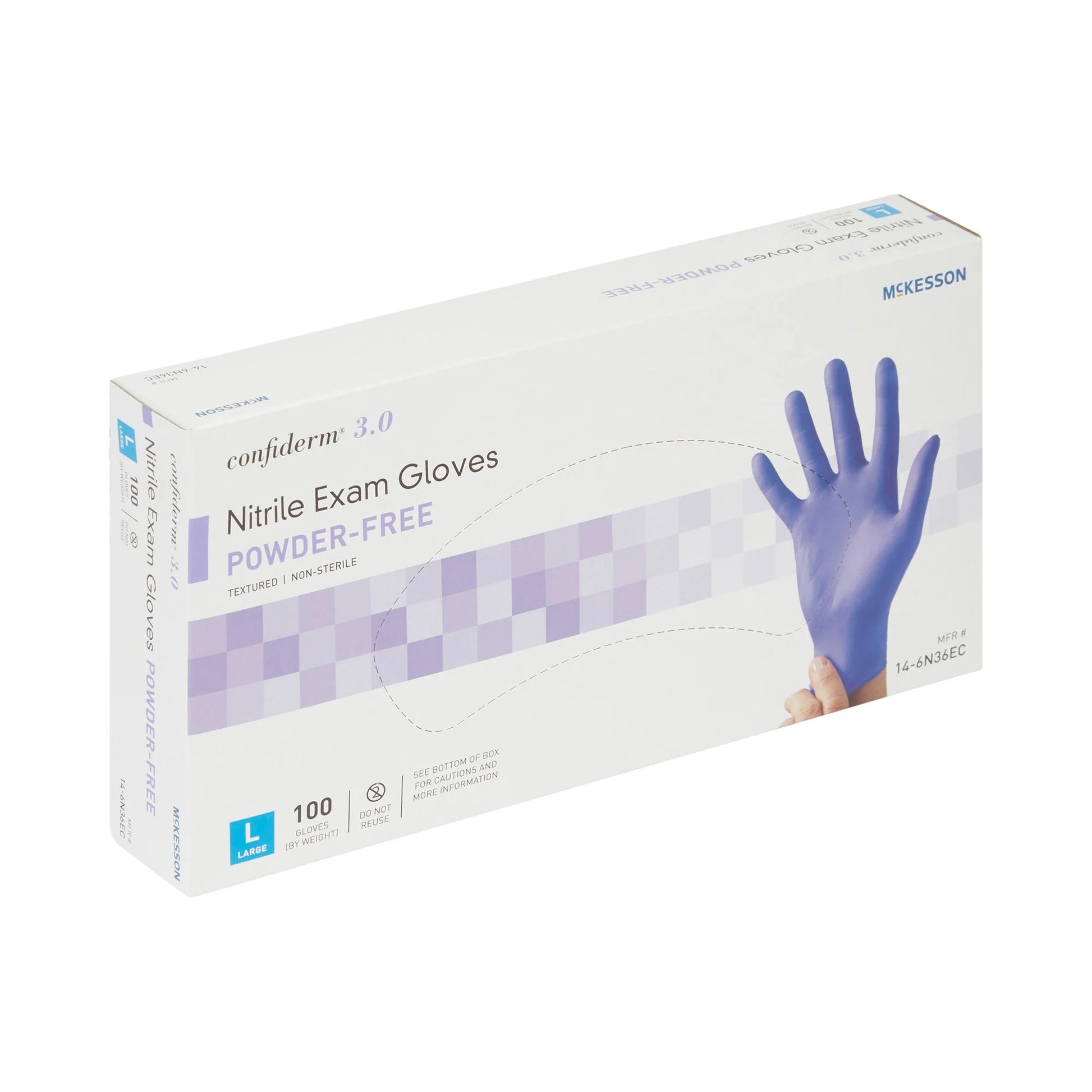 Confiderm 3.0 Nitrile Exam Gloves, Blue Medical Gloves - Size Large, 100 Count, 10 Boxes, 1000 Total