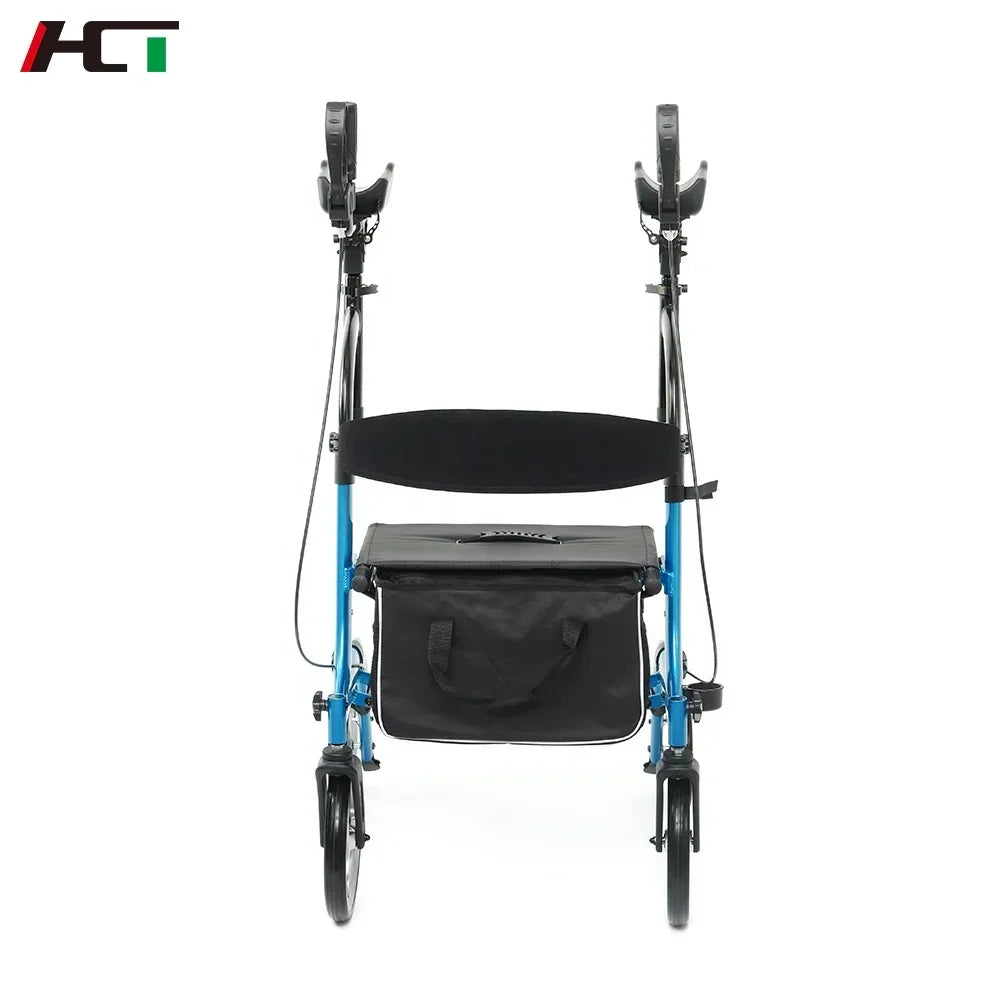Best Seller Stable Medical Device Supplies Home Care Good for Senior Handicapped Folding Upright Walker Rollator With Arm Rest