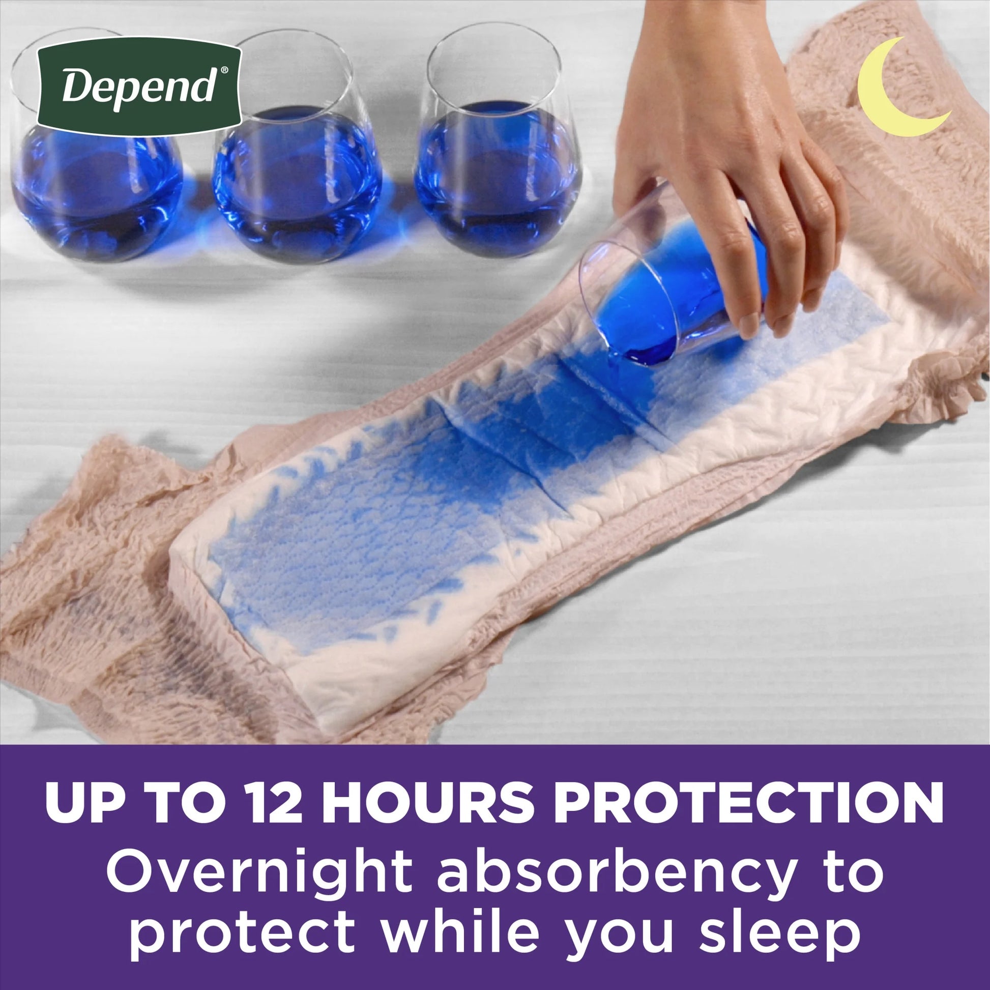 Night Defense Incontinence Underwear for Women, Adult Diapers, M, 60 Count