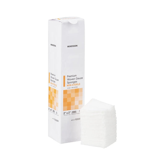 Woven Gauze Sponges, Non-Sterile 12-Ply Wound Pads, 2 in X 2 In, 200 per Pack, 1 Pack