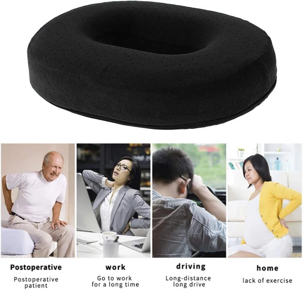Donut Pillow for Tailbone Pain Bed Sore,Hemorrhoid Pillow Seat Cushion for Home Long Sitting Butt Pressure Relief Postpartum Post Surgery, Memory Foam Coccyx Cushions Doughnut Pillow