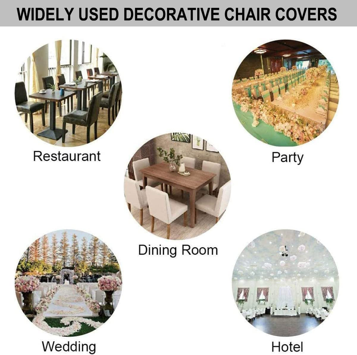 Burgundy Chair Covers for Dining Room Set of 4,Stretch Spandex Parsons Chair Slipcover 4 Pack,Washable Anti-Dust Chair Seat Cover for Kitchen,Wedding,Party
