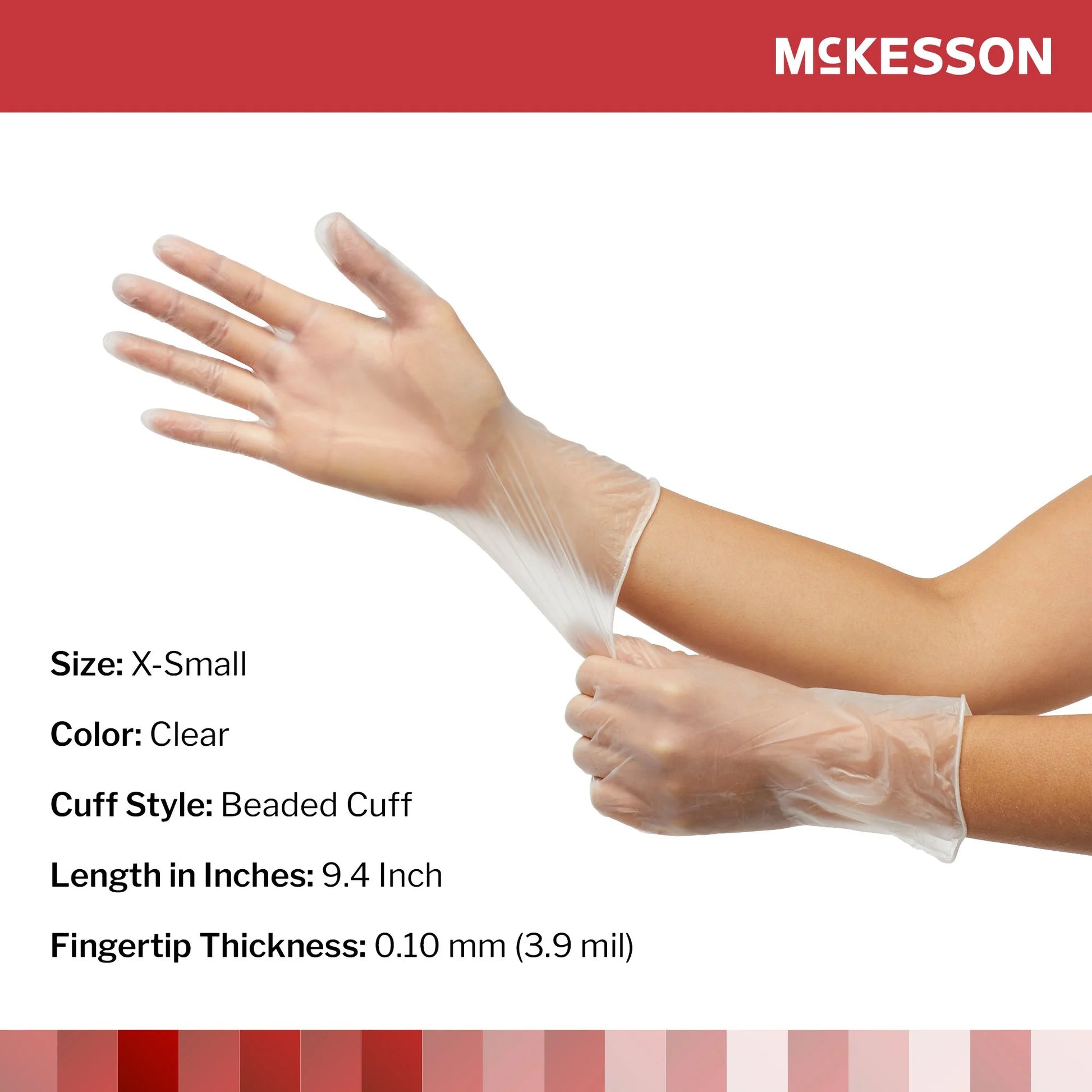 Vinyl Exam Gloves, Powder-Free, Disposable Medical Glove, XS, 150 Count, 10 Boxes, 1500 Total