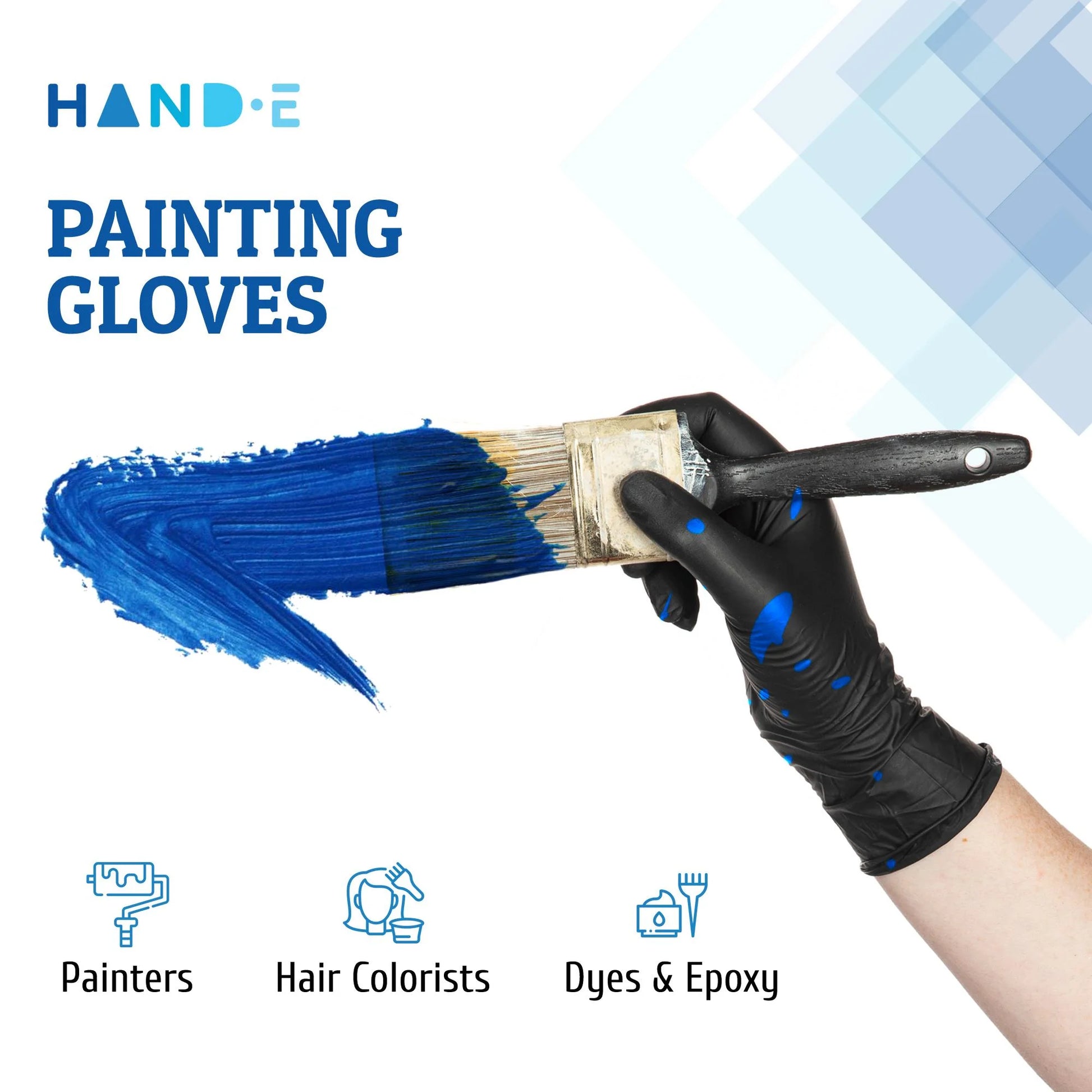 Hand-E Disposable Black Nitrile Gloves - 5 Mil Medical Exam - Powder and Latex Free, Food Safe