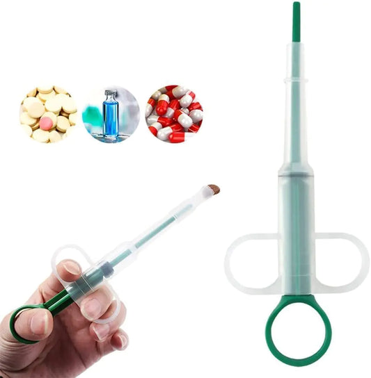 Green Medicine Feeder for Pets Pill Guns for Dog and Cat Pet Medical Feeding Dispenser Tool for Small Animal Cat Tablet Soft Tip Syringe Double Feed Medicine Water