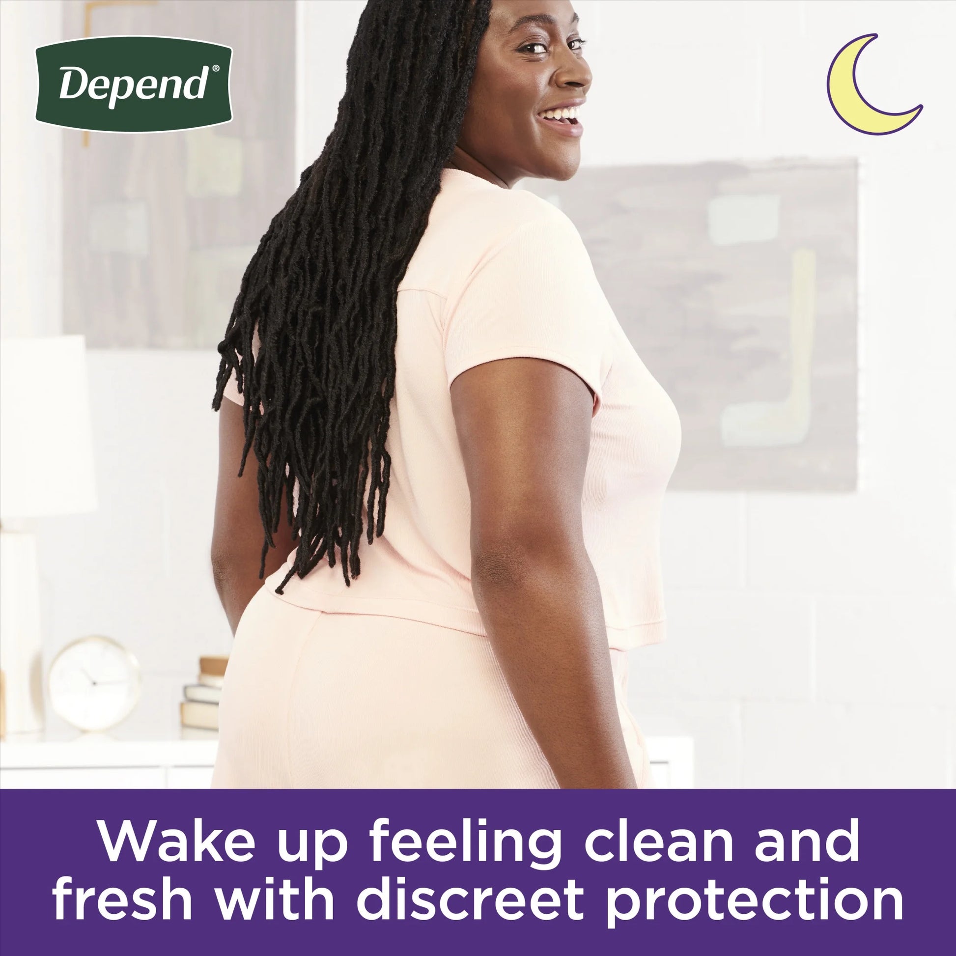Night Defense Incontinence Underwear for Women, Adult Diapers, M, 60 Count