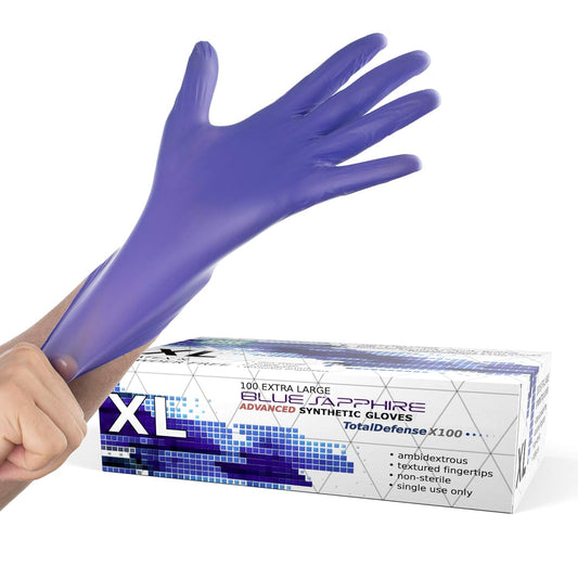 Synthetic Nitrile Disposable Gloves X Large -100 Pack -Latex Free Medical Gloves