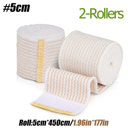 2 Pack Elastic Bandage Wrap, Compression Wrap Bandage for Legs, Ankle, Knee, Tummy, Body, Lymphedema Wraps for Legs, Latex-Free