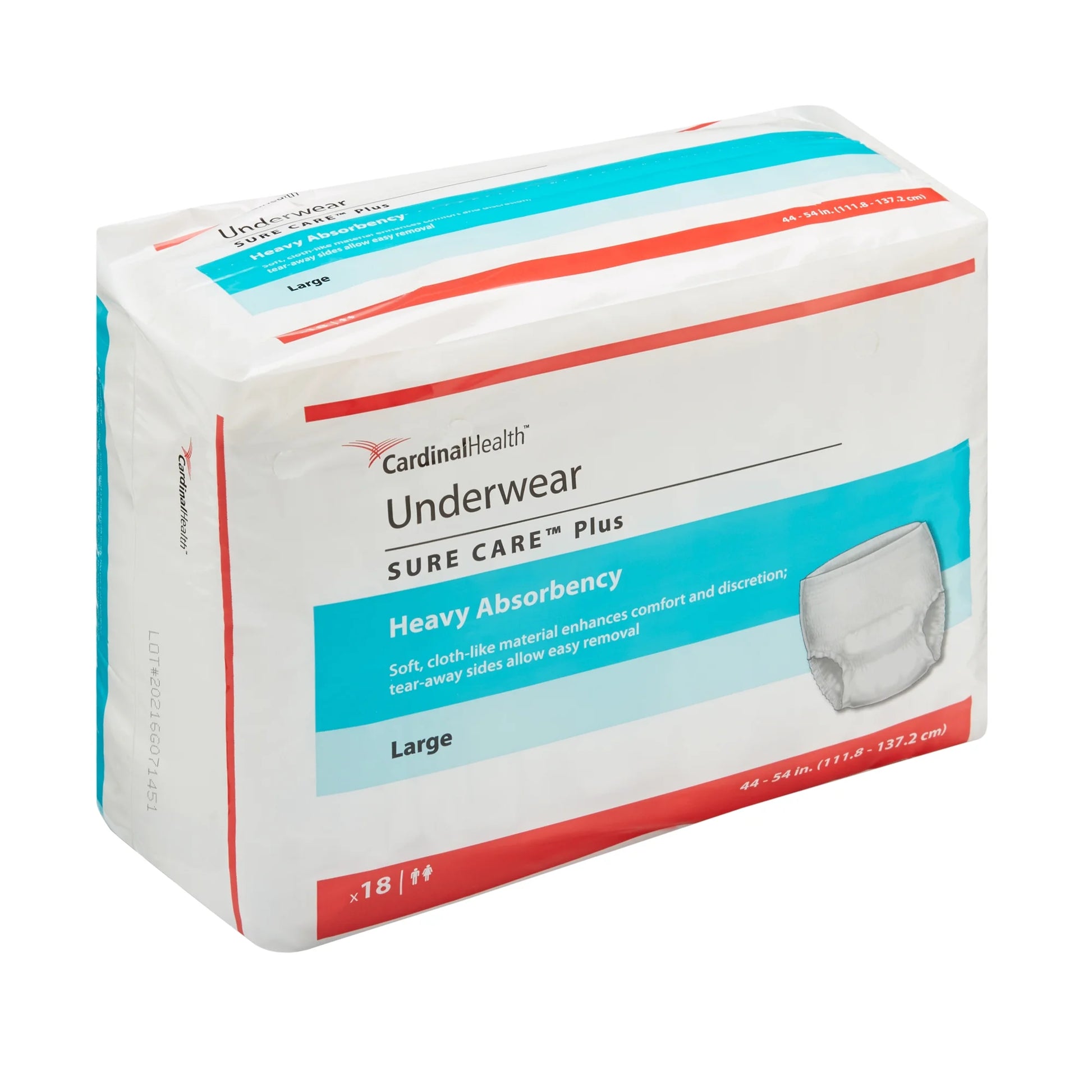 Health Incontinence Underwear, Disposable Adult Diaper - Heavy Absorbency, Large, 18 Ct