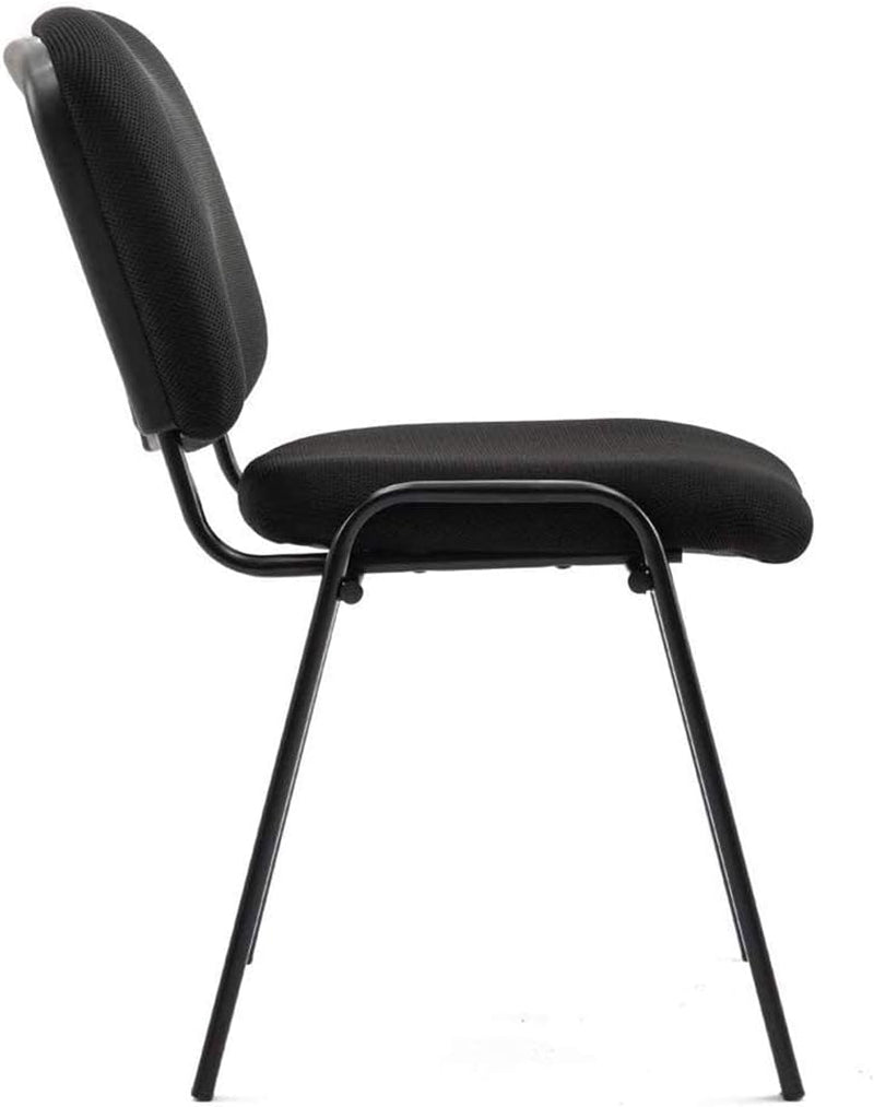 Stackable Black Office Chairs Armless Conference Room Chairs 5 Pack Mesh Reception Desk Chair for Meeting/Events/Hall/Training/Waiting Room