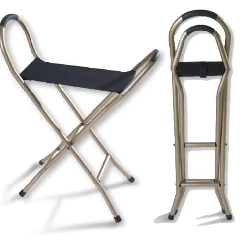 Walking Cane with Seat Folding Lightweight - Portable Walking Stick with Seat for Seniors Seat Cane with Chair with 4 Non-Slip Legs & Comfortable Handle 21” Cane Chair with 250 lb Weight Capacity