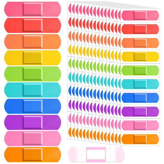 Sublaga 160 Pcs Kids Bandages Bulk Childrens Adhesive Bandages Flexible 10 Colors Bandages Neon Waterproof Breathable Bandages Strip Protect Cuts and Scrapes for Children Toddlers 2.83 x 0.75