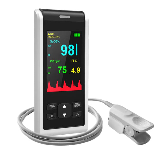Pulse Oximeter Fingertip Handheld Pulse Oximeter With Continuous Monitor Blood Oxygen Saturation Monitor for Adults Rechargeable Monitor Oxygen Meter For SpO2/PR/PI