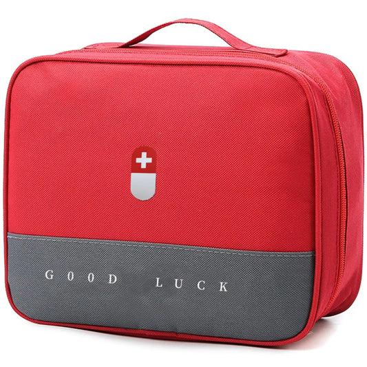 Wesoke First Aid Kit Bag Red Empty Medical Storage Bag Survival Medical Kit Portable Large Emergency Medical Supplies Pouch Bag for Home Outdoor Camping Hiking Travel