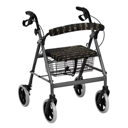 Gomyblomy Green Camo Walker Seat Covers American Flag Rollator Walker Accessories for Seniors Universal Soft Rollator Walker Seat and Backrest Covers for Women Men
