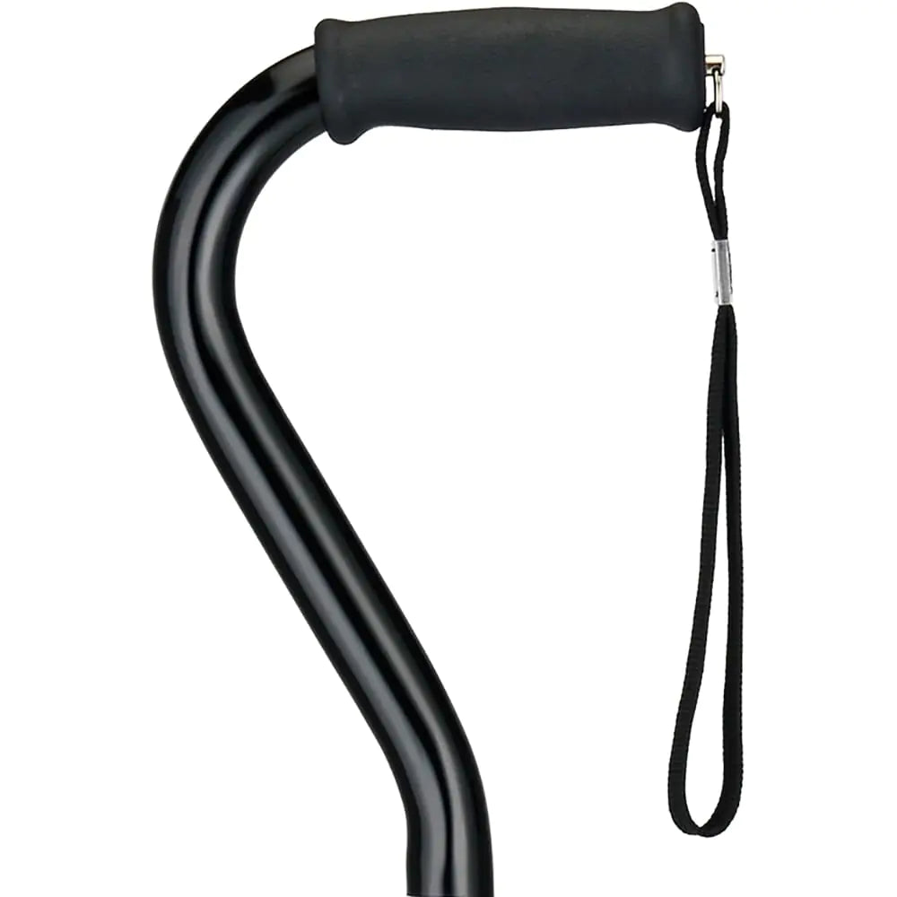NOVA Heavy Duty Walking Cane with Offset Handle 500 lb. Weight Capacity Bariatric & Lightweight Adjustable Walking Stick with Foam Handgrip and Carrying Strap Black